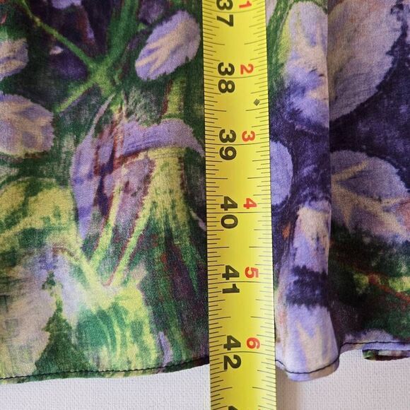 WORTH Womens Floral Silk Sleeveless Dress With Matching Shawl Multicolor Sz 16 - Picture 13 of 14